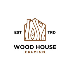 wood house icon design vector illustration minimal modern design