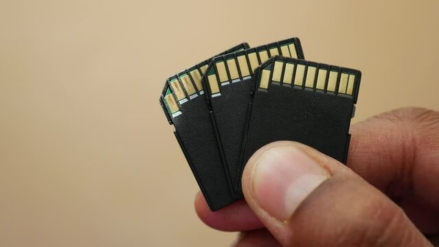 hand hold SD memory card,