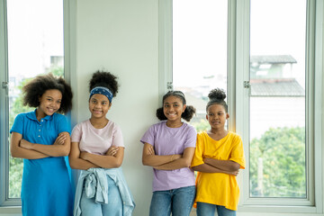 Portrait of young African American children at elementary School.