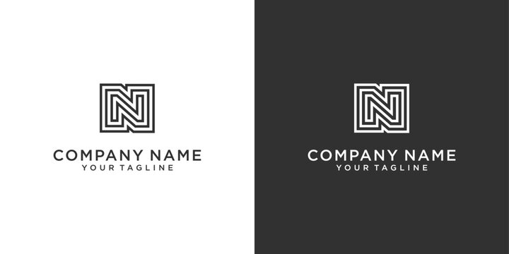 Initial letter N monogram logo design vector.