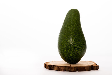 organic avocado white background