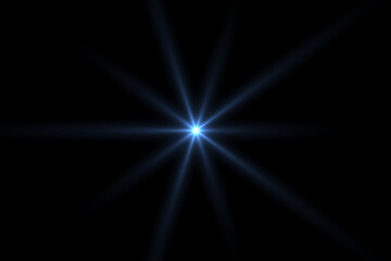 Natural, lens flare on the black background