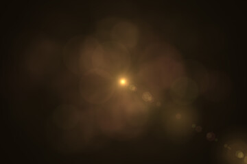 Natural, lens flare on the black background