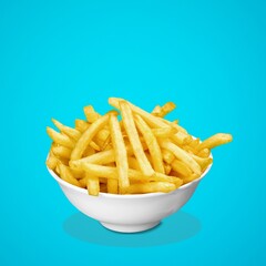 Tasty fresh french fries. Delicious meal