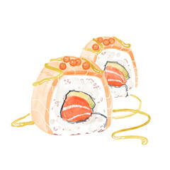 watercolor sushi