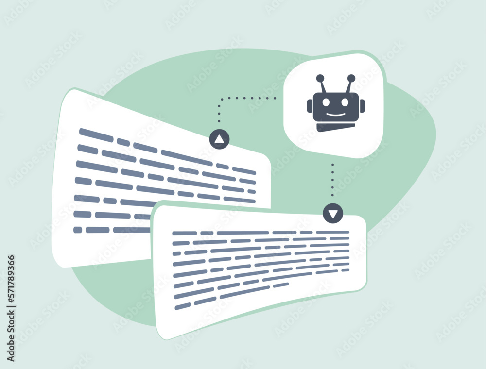 Fototapete ai rewriting, writing articles, seo content generation using artificial intelligent and neural netwo