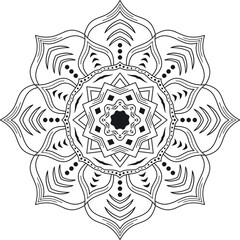 Mandala art geometric pattern for coloring