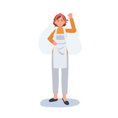 Professional Cleaner. people Character of confident Lady working as housekeeper. Flat vector illustration