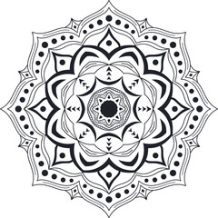 Mandala art geometric pattern for coloring