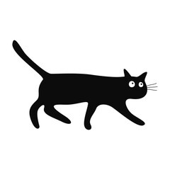 Black Cat Doodle Illustration
