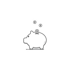 Piggy bank icon isolated vector graphics