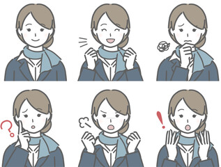 スチュワーデスの色々な表情