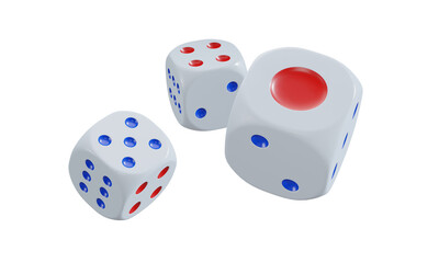 isolated dice for casino or gambling concept