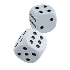 isolated dice for casino or gambling concept