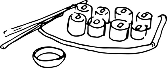 sketch sushi roll