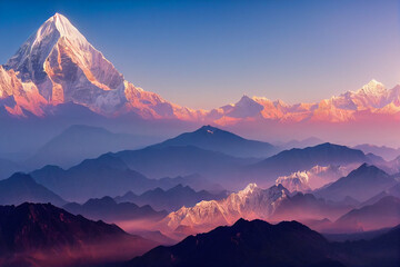 Fototapeta na wymiar Wallpaper of amazing mountain view background. generative ai