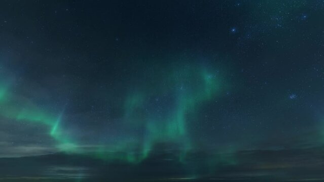 aurora borealis sky with northern lights during the night, sky background of scenic aurora boreal zone