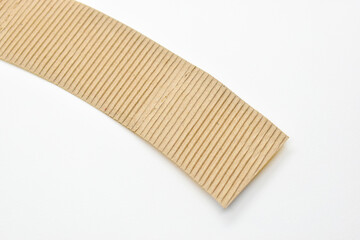 closeup brown paper cardboard texture on white background