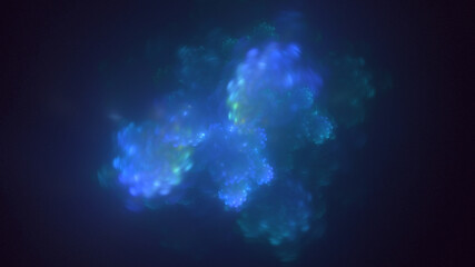 Fototapeta premium 3D rendering abstract blue fractal light background