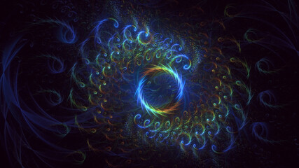 3D rendering abstract round light background