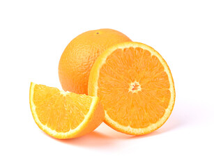 half of orange on white background