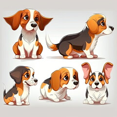 Cartoon character of Dog, white background, vector illustration, Made by AI,Artificial intelligence