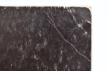 old black cover paper book texture background, page for design