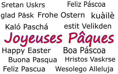 Obraz premium Happy Easter international wordcloud - illustration