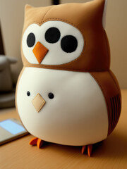 Fototapeta premium Soft toy owl for children. A gift. A souvenir. Generative AI