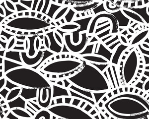 Abstract seamless black and white textile design