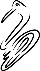 Flamingo bird vector logo design