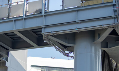 Steel conduit pipe. Electric train passenger corridor project