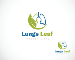 lungs leaf logo creative care design icon medical clinic health care