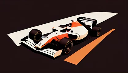 Foto op Canvas Racing car on formula 1 track created with AI   © thejokercze