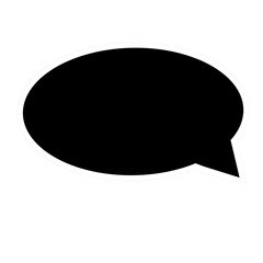Black frame speech bubble.	
