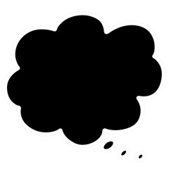 Black frame speech bubble.	
