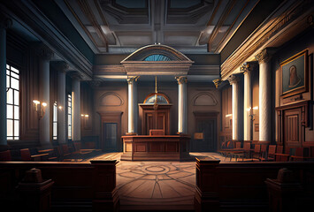 Courtroom interior created with AI	
