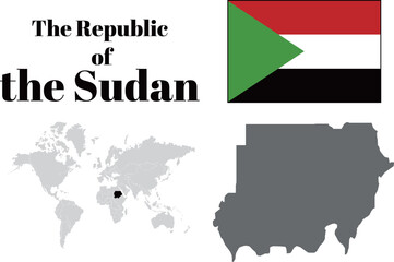 スーダン　国旗/地図/領土