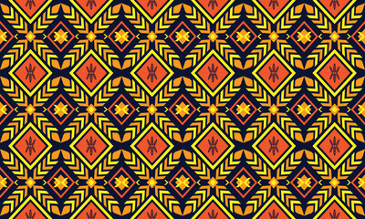 Geometric ethnic flower pattern for background,fabric,wrapping,clothing,wallpaper,Batik,carpet,embroidery style.