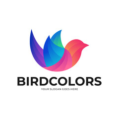 Vector logo illustration bird gradient colorful style