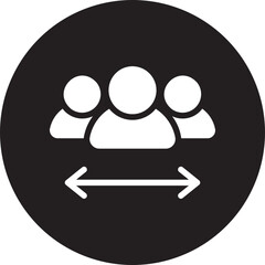 social distancing glyph icon