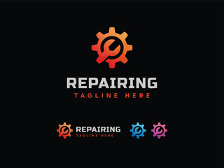  repairing gear logo template