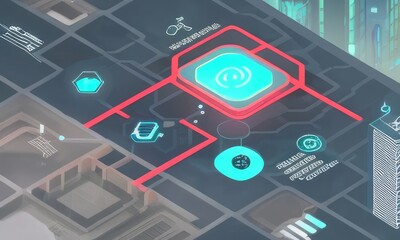 Vector Abstract futuristic circuit board and mesh line, Illustration high computer and Communication technology on blue color background. High tech digital technology, global social media concept