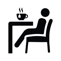 Relaxation, tea break icon. Vector illustration.