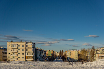 town in the snow