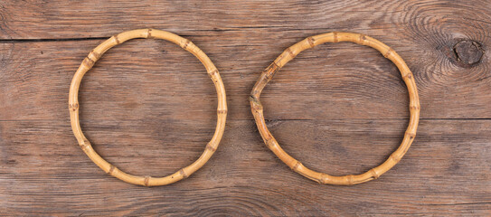 bamboo ring on wooden background