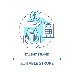 Talent brand turquoise concept icon. Diversifying pipeline of candidate abstract idea thin line illustration. Isolated outline drawing. Editable stroke. Arial, Myriad Pro-Bold fonts used