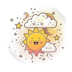 Fototapeta premium Sonne und Wolken, made by Ai, Ai-Art