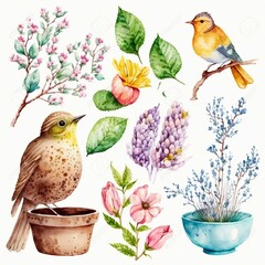 Fr&uuml;hlingsobjekte, made by AI, AI-Art