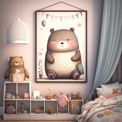 Kinderzimmer, made by Ai, AI-Art
